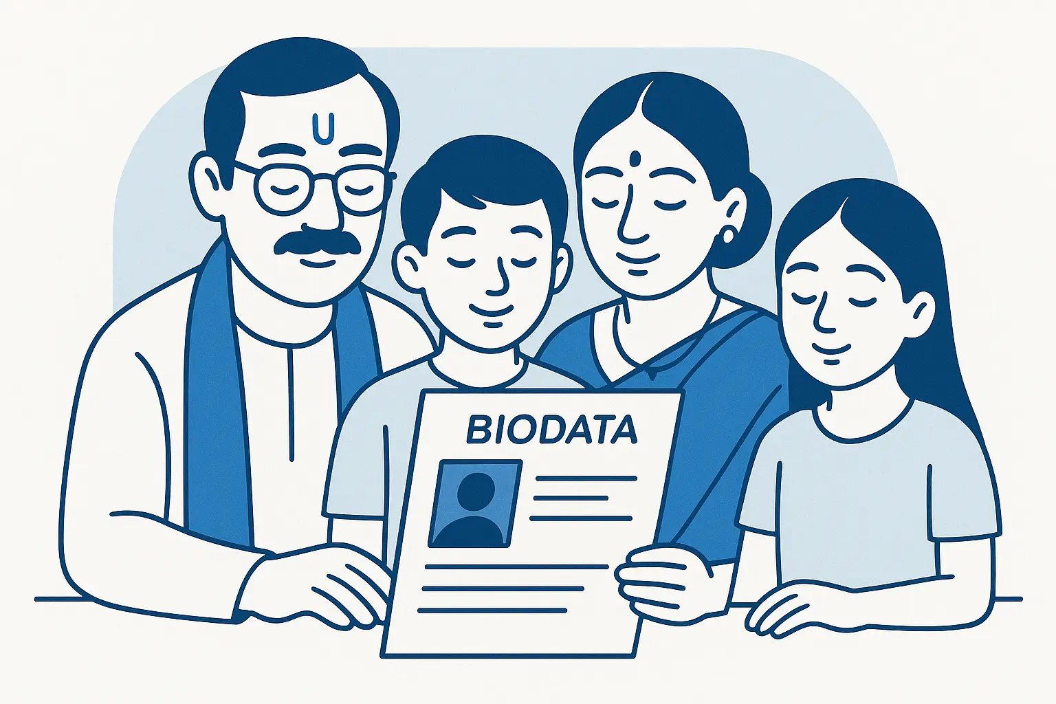 Illustration of a Jain family enjoying the benefits of community connection